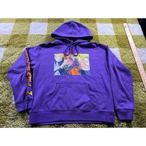 Dragon Ball Z Purple Graphic Hoodie Mens Large Super Saiyan Goku Vegeta Gohan